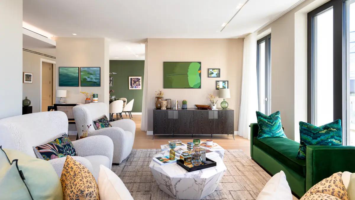 Furnished modern living area Dubai