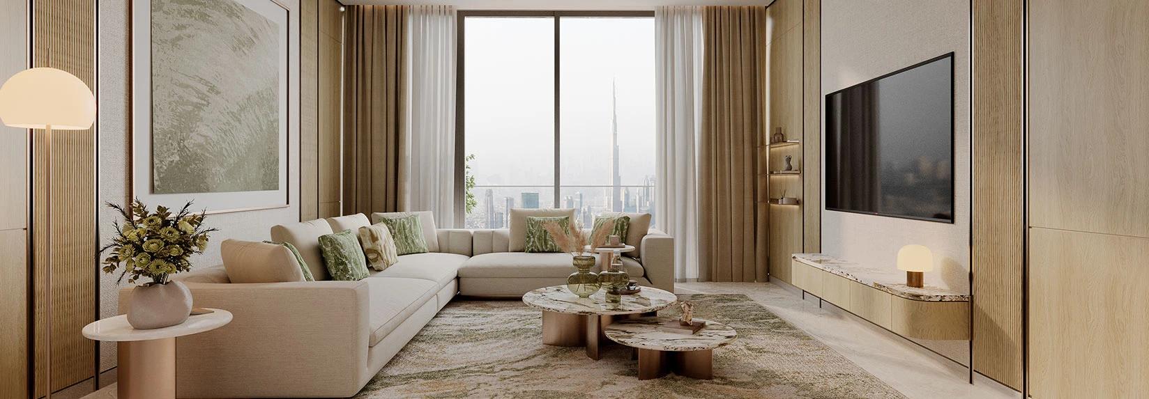 Binghatti Titania living room