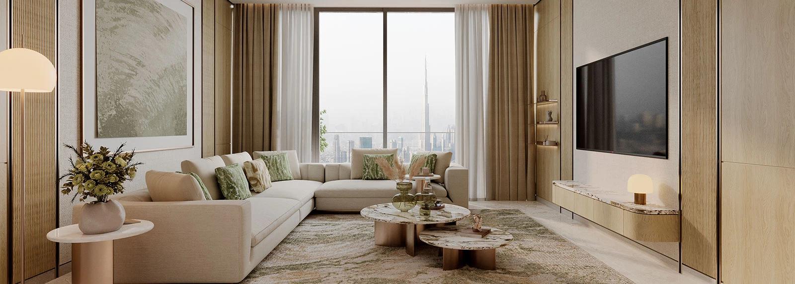 Binghatti Titania living room