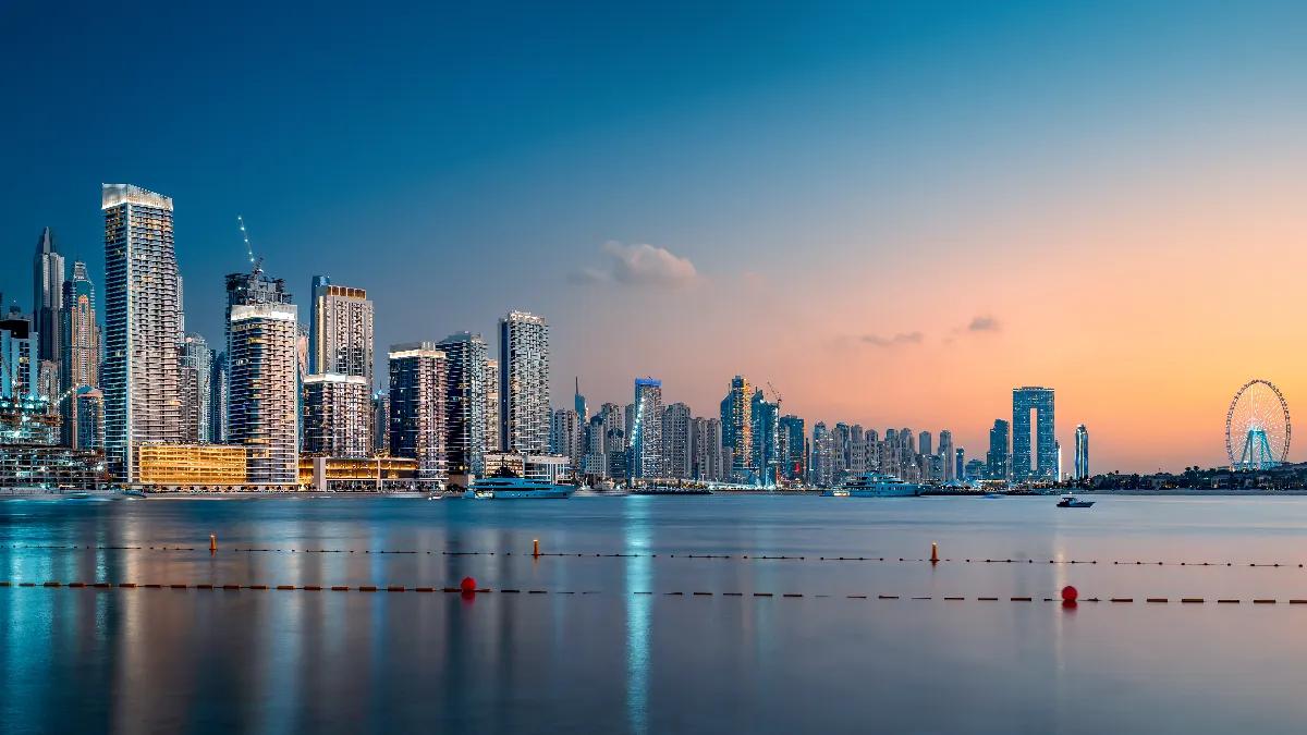 Jumeirah beach after sunset, Dubai