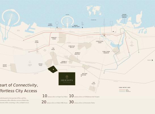 Emaar The Heights Dubai Map image