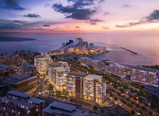 Baccarat Residences Saadiyat skyline at sunset